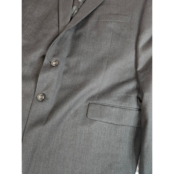 Calvin Klein Mens 48R Blazer Charcoal Gray 100% Wool 2 Button Suit Jacket 48 R - Picture 6 of 16